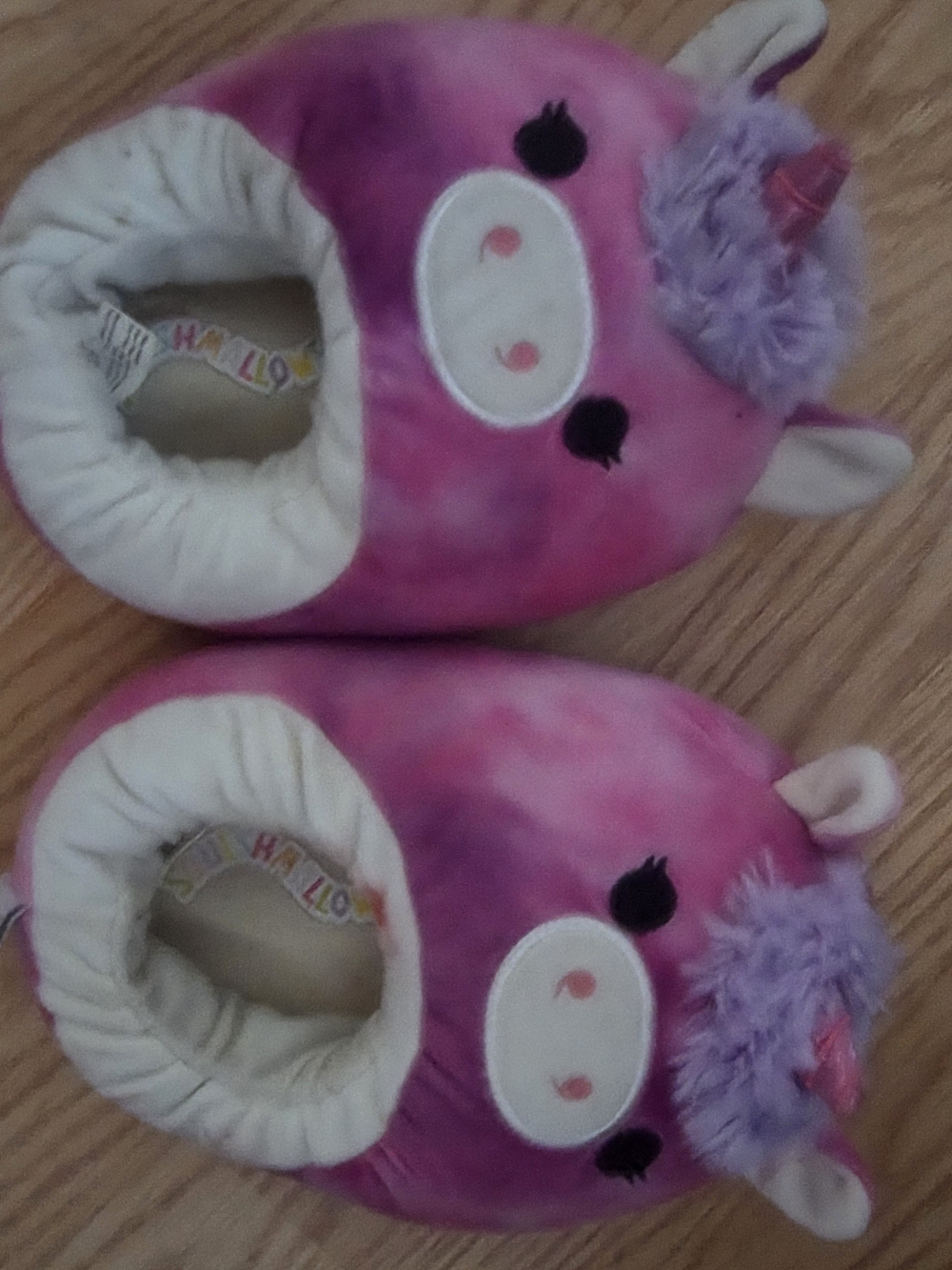 Squishmallows Pink Purple Tie-Dye Unicorn Kids One-Piece Footies